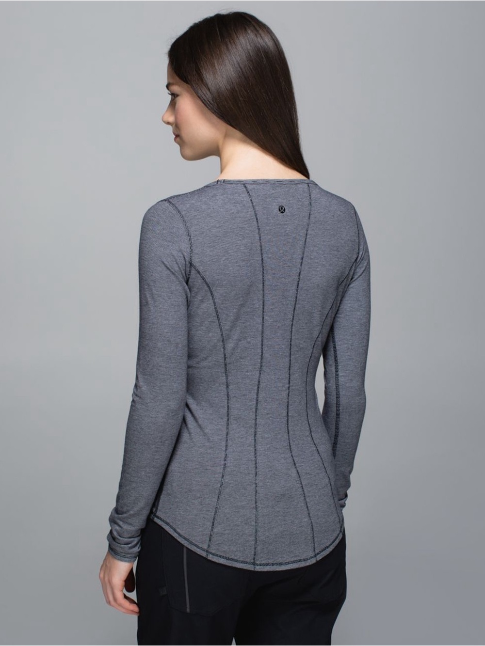 Lululemon Women’s Between The Lines Long
Sleeve, Micro Stripe Black White